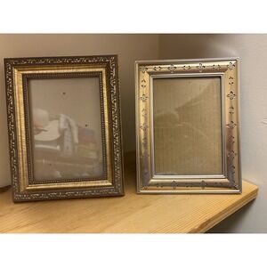 Gold Tone Metal Photo Frame Set Ornate Decorative Display Family Decor